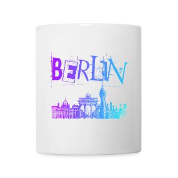Berlin Skyline Panorama - Tasse - Weiß - Vorne