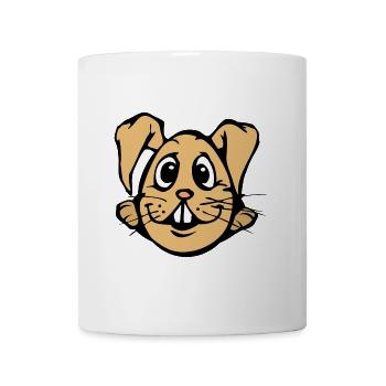 Hasi ! comic Hase Ei lustig Eierkopf Ostern  - Tasse - Weiß - Vorne