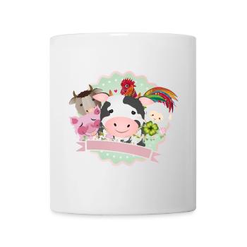 happy farm animals together in the countryside - Mug - white - Front