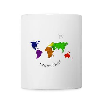 rund um d'Wöd - rund um die Welt, Dialekt - Tasse - Weiß - Vorne