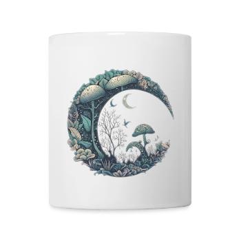 Halbmond Ästhetischer Pilz Cottagecore - Tasse - Weiß - Vorne