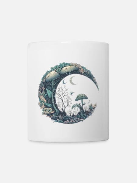 Crescent Moon Esthétique Champignon Cottagecore - Mug blanc - blanc