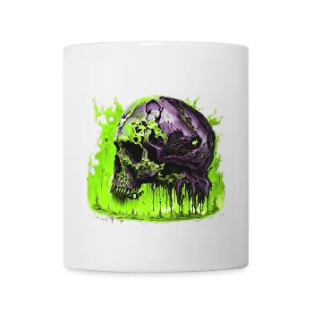 Gruseliger Helloween Schädel Skull - Tasse - Weiß - Vorne