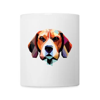 Beagle Hund Polygon - Tasse - Weiß - Vorne