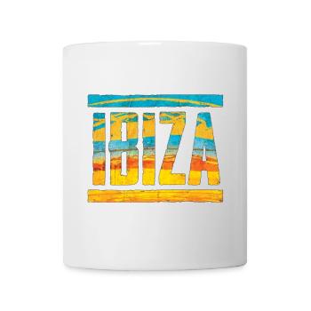 Retro 1970s Style Schriftzug IBIZA - Tasse - Weiß - Vorne