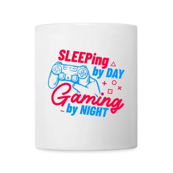 Sleeping By Day Gaming By Night - Mug - white - Front