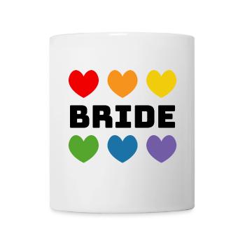 Regenbogenherzchen Bride schwarz - Tasse - Weiß - Vorne