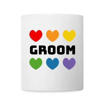 Rainbow Hearts Groom noir - Mug blanc - blanc - Devant