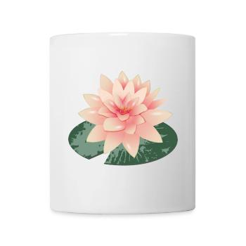 wunderschöne Seerose mit grünem Seerosenblatt - Tasse - Weiß - Vorne