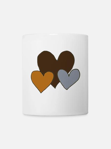 herzen dreierpack - Tasse - Weiß