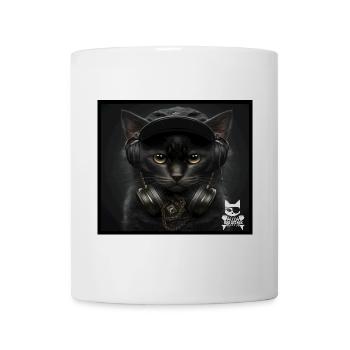 Katzen DJ mit Kopfhörern - Tasse - Weiß - Vorne