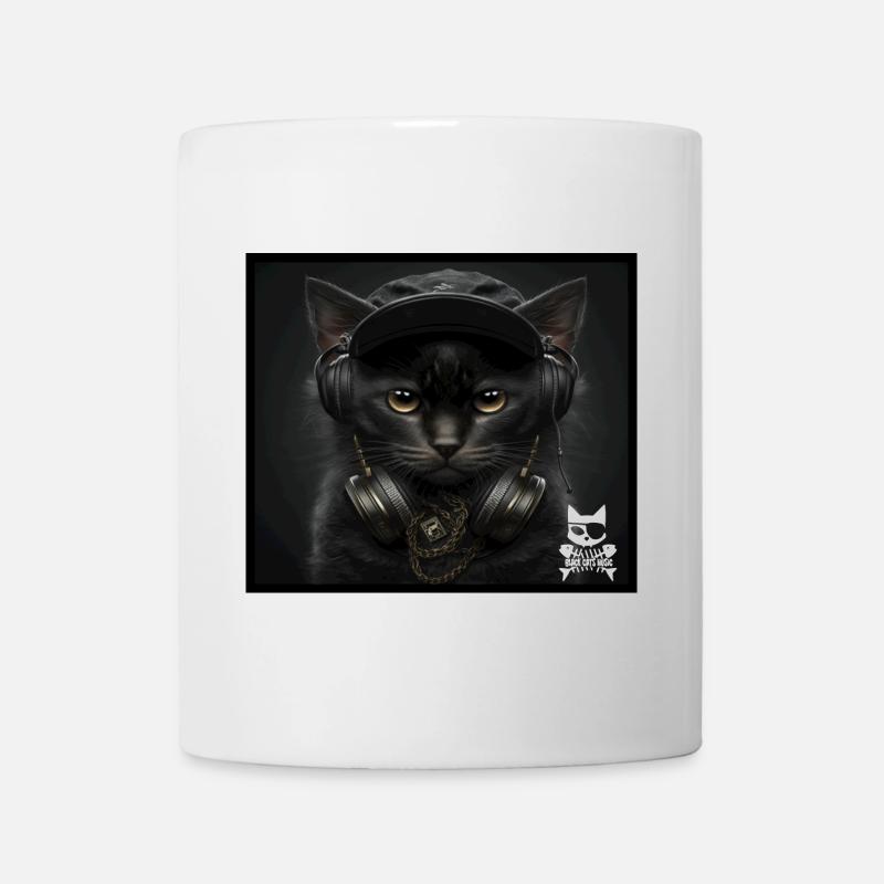 Katzen DJ mit Kopfhörern - Tasse - Weiß
