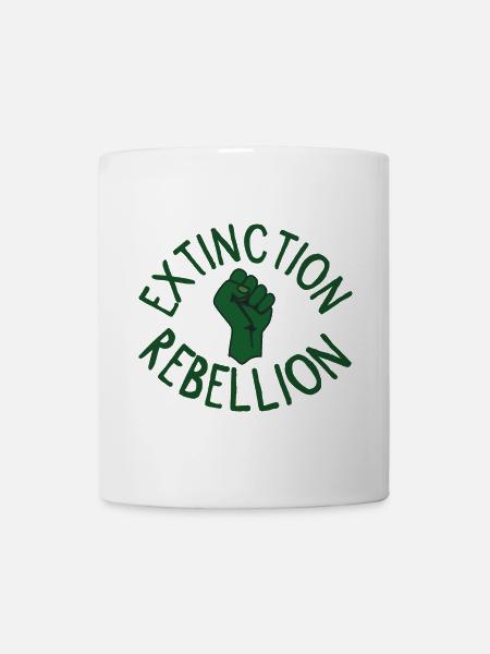 Extinction Rebellion Faust grün - Tasse - Weiß