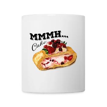 Mmmh Cake Cake Vintage Watercolor Strawberry Roller Shutter - Mug - white - Front
