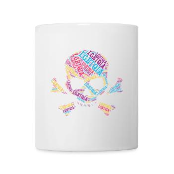 LGBTQIA+ T Shirt Skull Word Cloud LGBT Gay Pride - Mug - white - Front