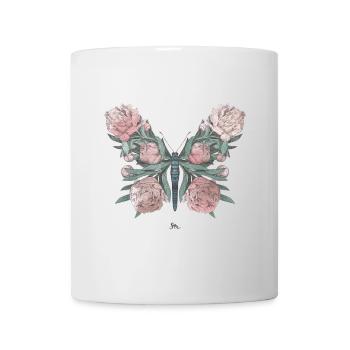 Bouquet | Knospen | Schmetterling - Tasse - Weiß - Vorne