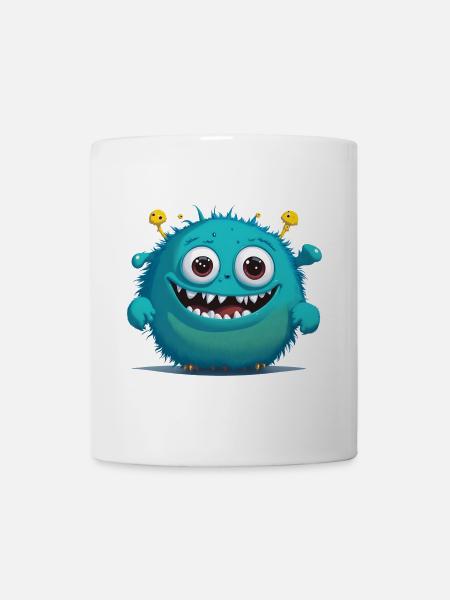 Petit monstre bleu - Mug blanc - blanc
