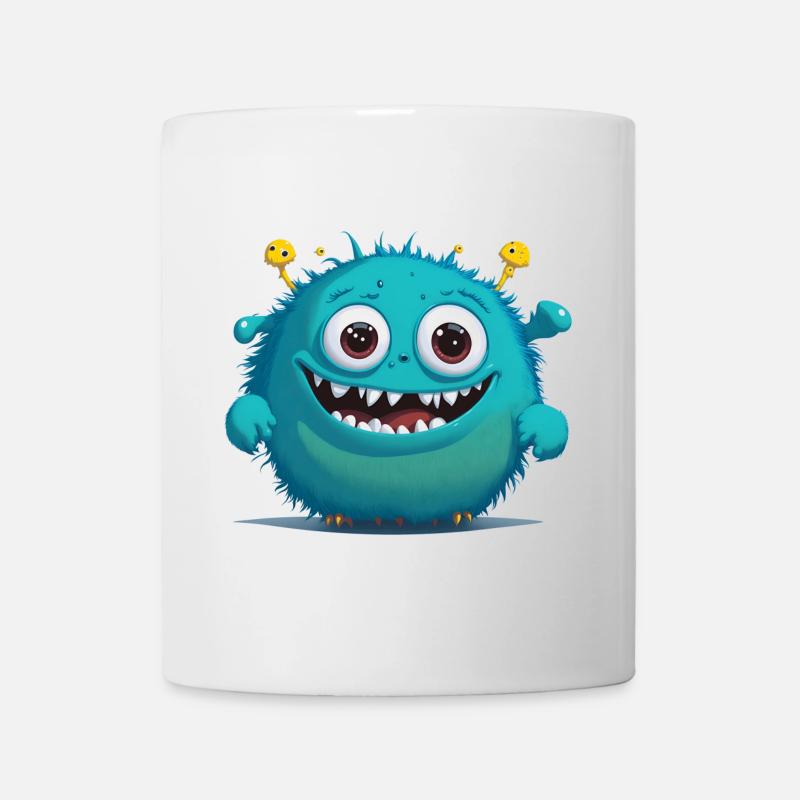 kleines blaues Monster - Tasse - Weiß