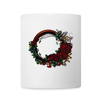 roseraie à cadre sombre au look Art Nouveau - Mug blanc - blanc - Devant