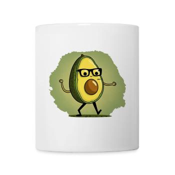 Nerdige Avocada läuft über eine Wiese - Tasse - Weiß - Vorne