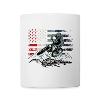 Beflaggter Bergmoto-Fahrer - Tasse - Weiß - Vorne