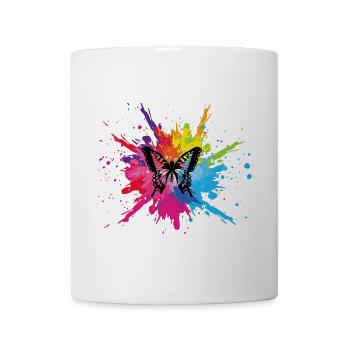 Multicolored butterfly - Mug - white - Front