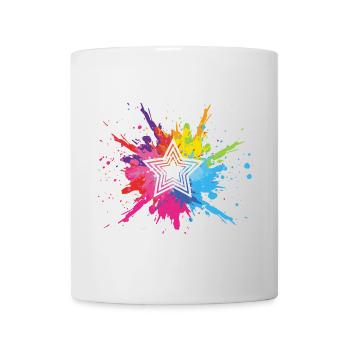 White star and multicolored explosion - Mug - white - Front