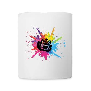 Black flower and multicolored explosion - Mug - white - Front