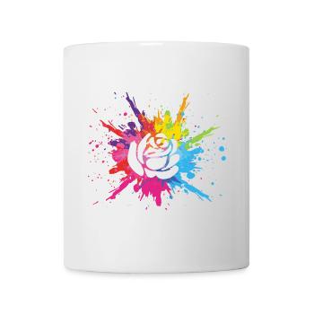 White flower and multicolored explosion - Mug - white - Front
