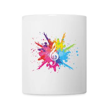 Music and multicolored explosion (white) - Mug - white - Front