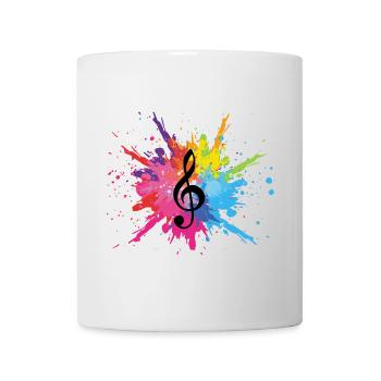Musik und mehrfarbige Explosion (schwarz) - Tasse - Weiß - Vorne