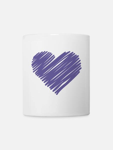 Purple Sketch Heart - Mug - white