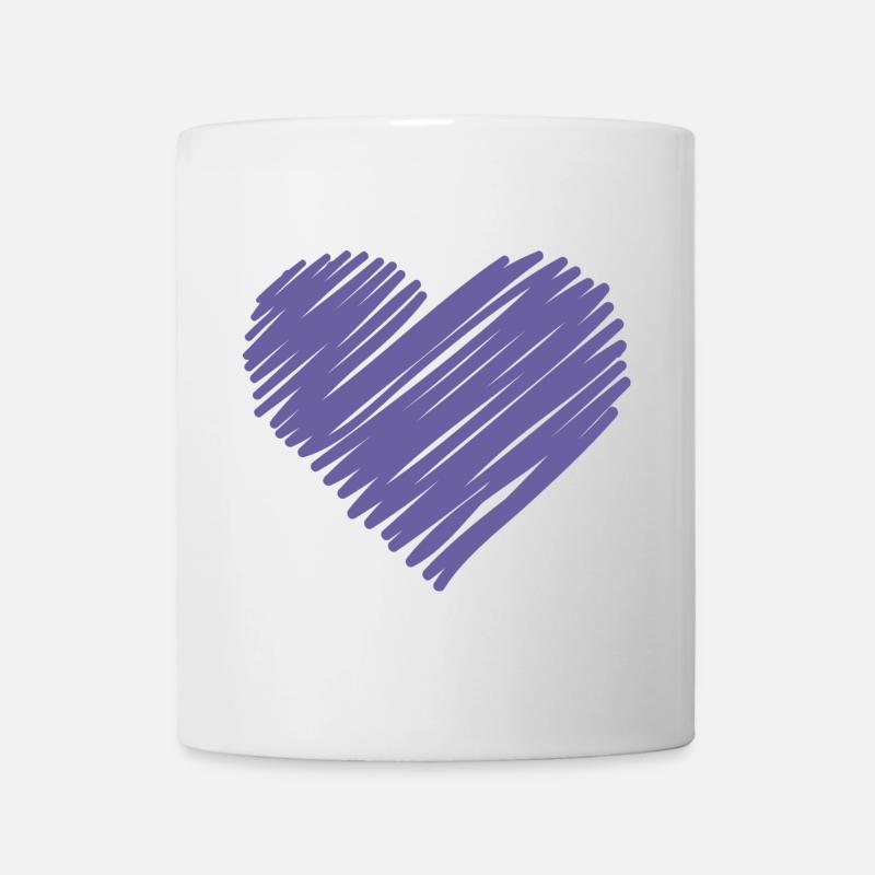 Purple Sketch Heart - Mug - white