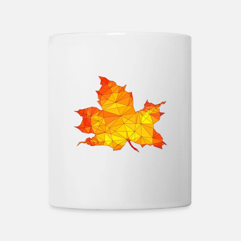 Polygonales Herbst Ahorn Baum Blatt Poly Kunst - Tasse - Weiß