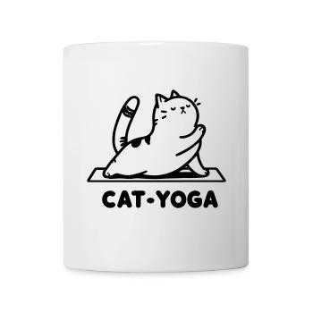 Cat Yoga - Humour Félin pour les Amateurs de Yoga - Mug blanc - blanc - Devant