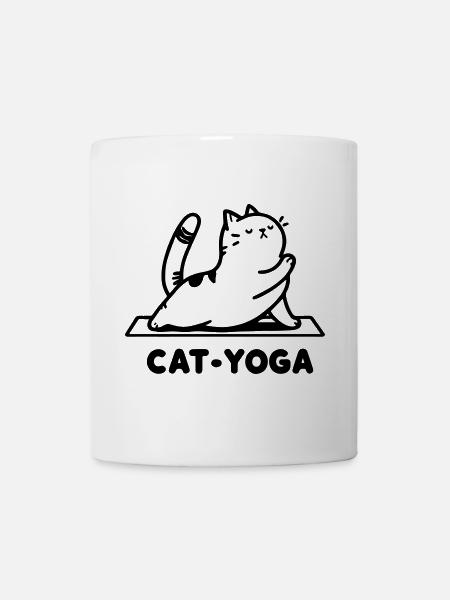 Cat Yoga - Katzenhumor für Yoga-Liebhaber - Tasse - Weiß