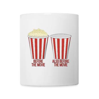 Popcorn im Kino - Tasse - Weiß - Vorne