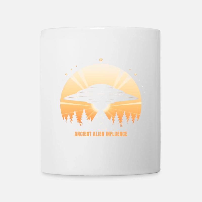 Ancient Alien Influence – UFO Orion Pyramid - Mug - white