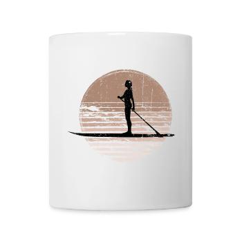 Sunset Paddleboard Silhouette - Tasse - Weiß - Vorne