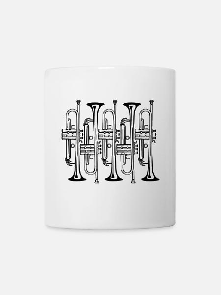 Skizze Trompete - Tasse - Weiß