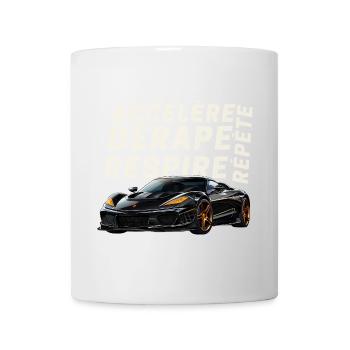 Voiture sport et lettres dynamiques - Mug blanc - blanc - Devant