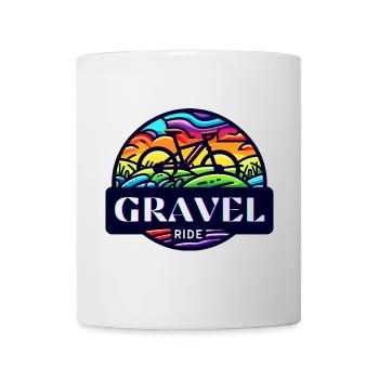 Gravel Ride Sunset Cyclist - Mug - white - Front