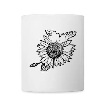 Blume schwarz Blumen schwarz Sonnenblume schwarz - Tasse - Weiß - Vorne