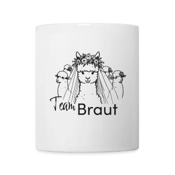 poltern jga team braut hochzeit alpaka - Tasse - Weiß - Vorne