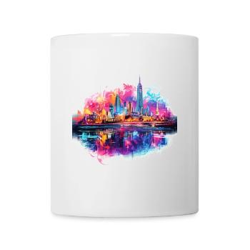Bangkok, Thailand, Skyline, City, Asia, Neon, Colorful - Mug - white - Front