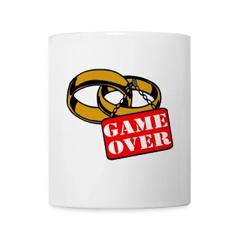 Junggesellenabschied JGA Ehe Schild game over (25) - Tasse - Weiß - Vorne