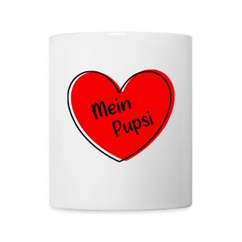 rotes Herz rot Geschenk Valentinstag - Tasse - Weiß - Vorne