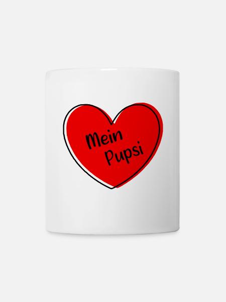 rotes Herz rot Geschenk Valentinstag - Tasse - Weiß