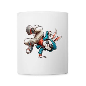 Pâques Lapin de Pâques dansant Breakdance - Mug blanc - blanc - Devant
