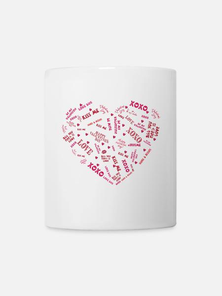 Herz voller liebe Botschaften - Tasse - Weiß